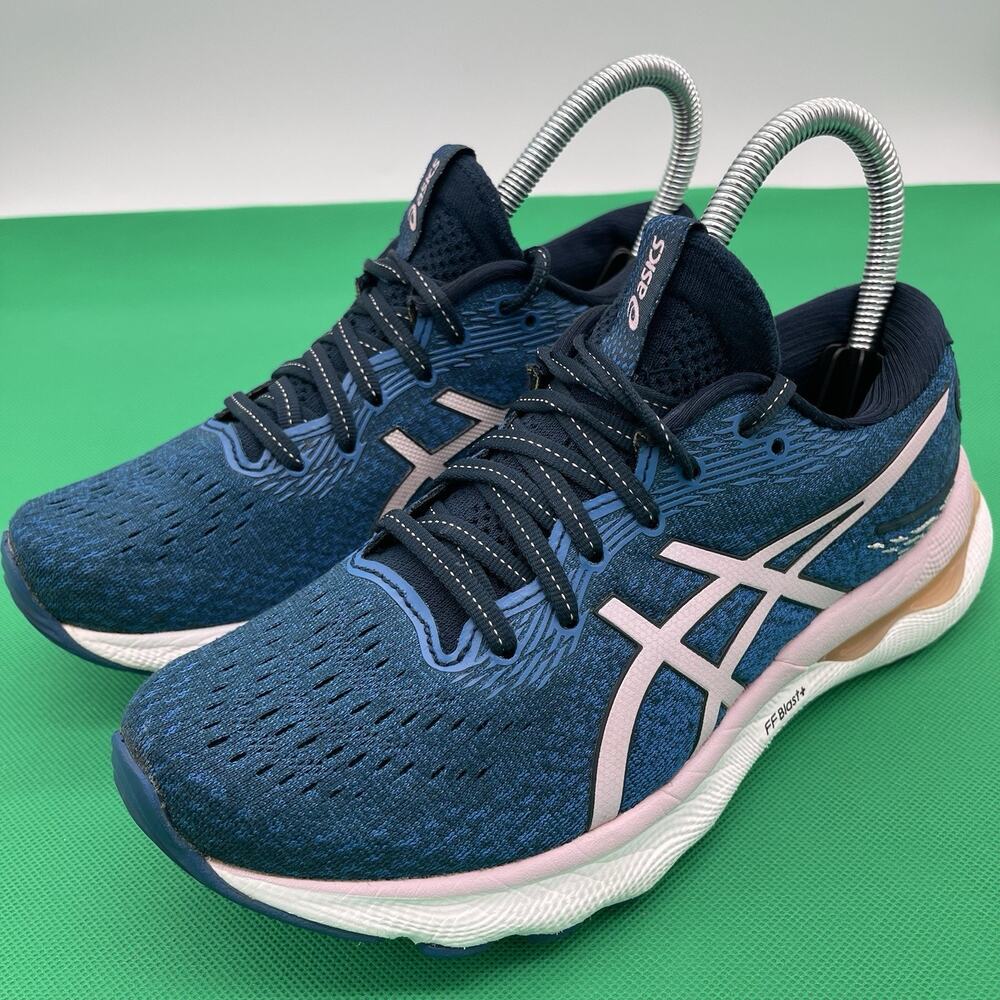 ASICS Nimbus 24 Women’s Running Shoes Blue Pink FF Blast Cushion Size 6.5 Wide